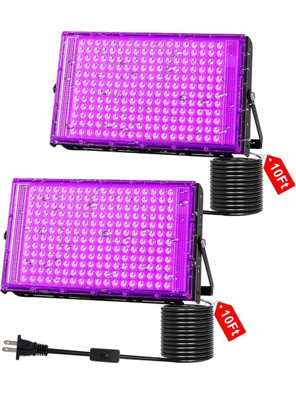 200W Black Light Glow in the Dark Party Set - Perfect for Halloween & Events